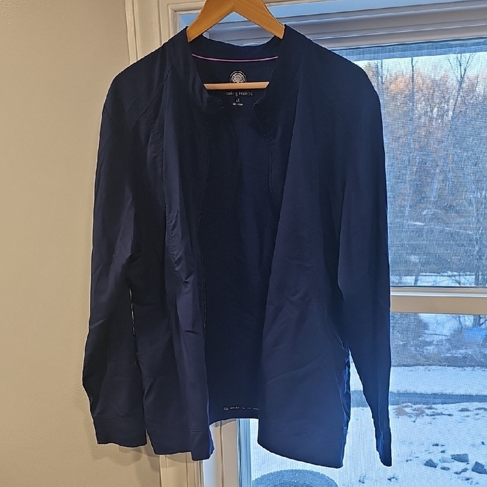 Healing Hands Navy Womens Scrub Jacket